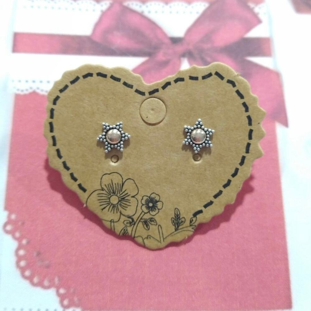 925 Sterling Silver Rose Gold over Dainty Stud Earrings Star of David